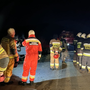 Poszukiwanie osoby w kompleksie leśnym przez służby.