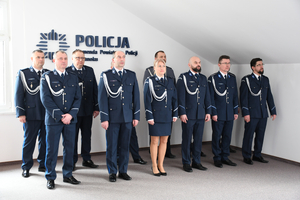 Uroczysta zbiórka z okazji powołania I Zastępcy Komendanta Powiatowego Policji  w Sanoku.