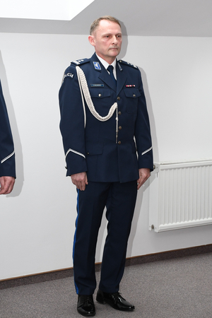 Uroczysta zbiórka z okazji powołania I Zastępcy Komendanta Powiatowego Policji  w Sanoku.