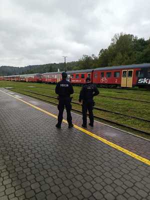 Wspólne działania policjantów ze Strażą Ochrony Kolei mające na celu zapewnienie bezpieczeństwa w obrębie torów oraz stacji kolejowych.